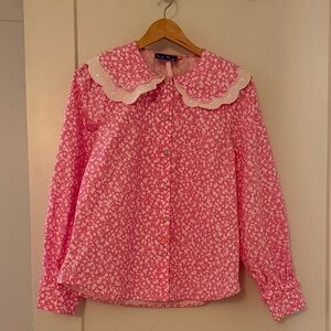 Pink Floral Button Down Shirt